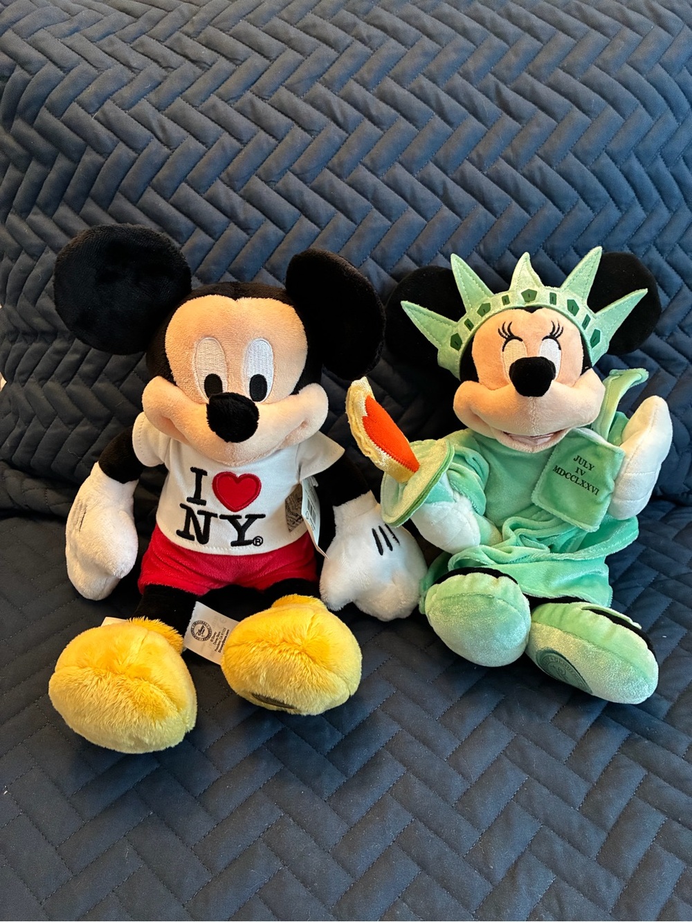 Disney Mickey & Minnie Plush Duo - Black, Red, Yellow & Green